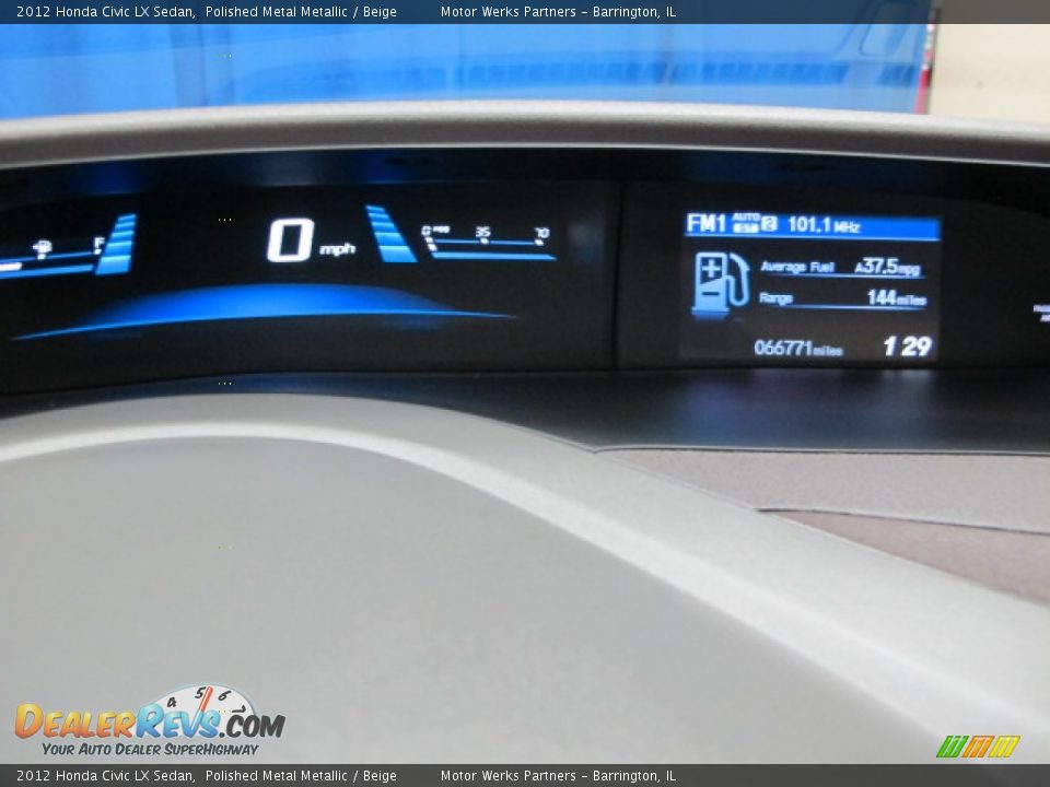 2012 Honda Civic LX Sedan Polished Metal Metallic / Beige Photo #29