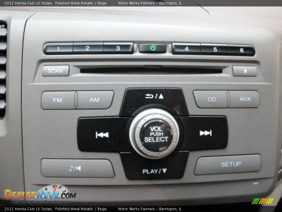2012 Honda Civic LX Sedan Polished Metal Metallic / Beige Photo #30