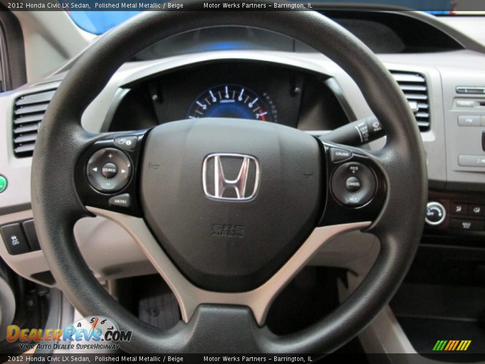 2012 Honda Civic LX Sedan Polished Metal Metallic / Beige Photo #33