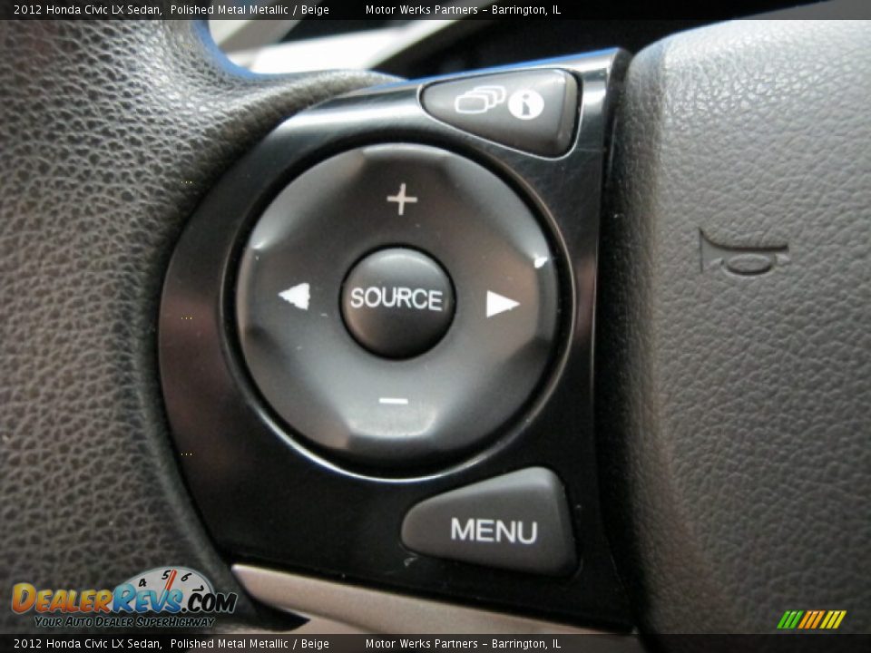 2012 Honda Civic LX Sedan Polished Metal Metallic / Beige Photo #34