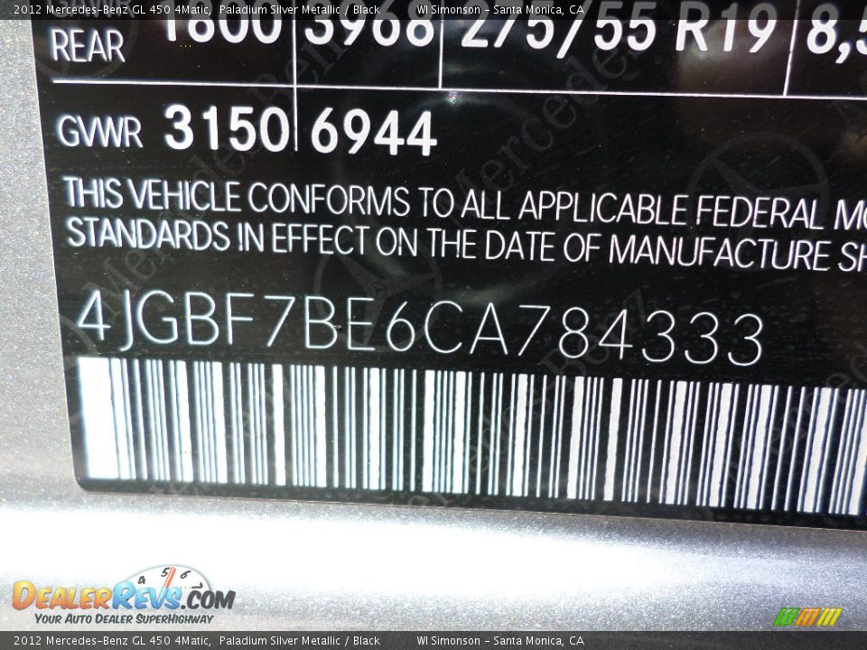 2012 Mercedes-Benz GL 450 4Matic Paladium Silver Metallic / Black Photo #26