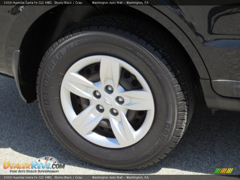 2009 Hyundai Santa Fe GLS 4WD Ebony Black / Gray Photo #3