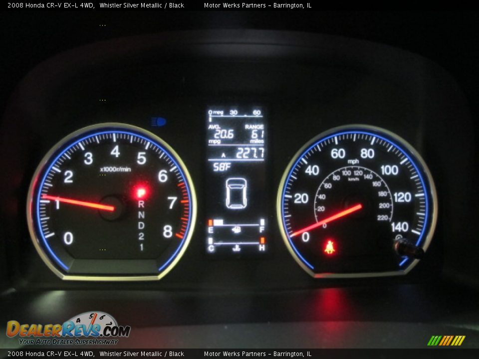 2008 Honda CR-V EX-L 4WD Whistler Silver Metallic / Black Photo #28