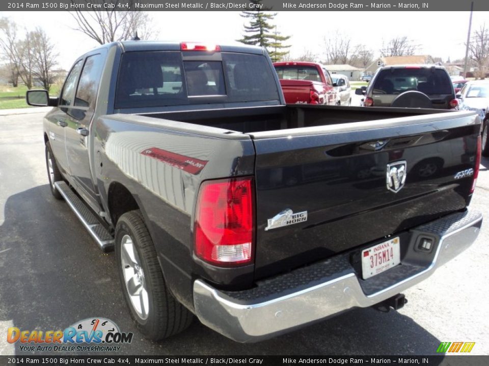 2014 Ram 1500 Big Horn Crew Cab 4x4 Maximum Steel Metallic / Black/Diesel Gray Photo #3