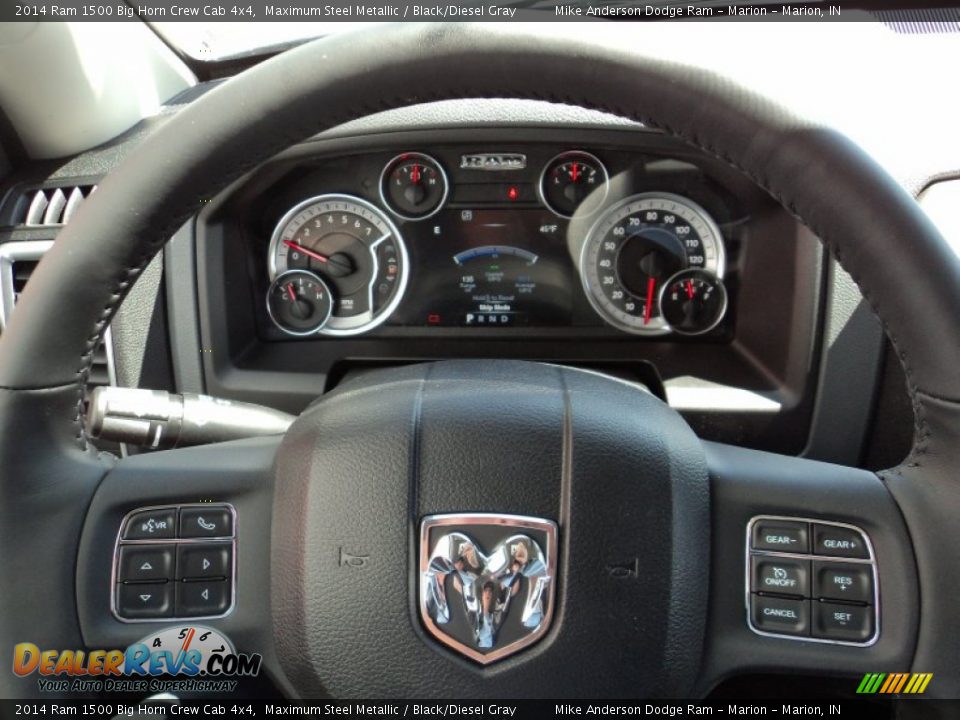 2014 Ram 1500 Big Horn Crew Cab 4x4 Maximum Steel Metallic / Black/Diesel Gray Photo #7