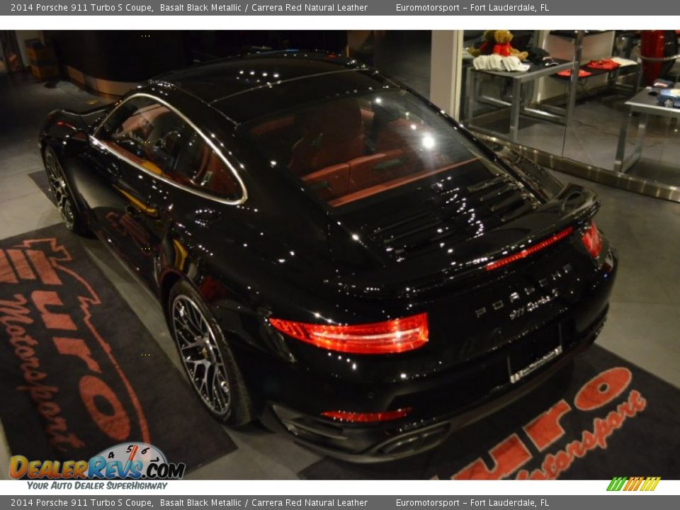 2014 Porsche 911 Turbo S Coupe Basalt Black Metallic / Carrera Red Natural Leather Photo #4
