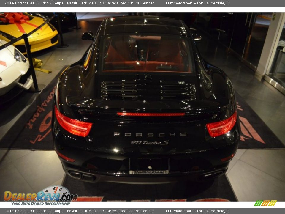 2014 Porsche 911 Turbo S Coupe Basalt Black Metallic / Carrera Red Natural Leather Photo #5