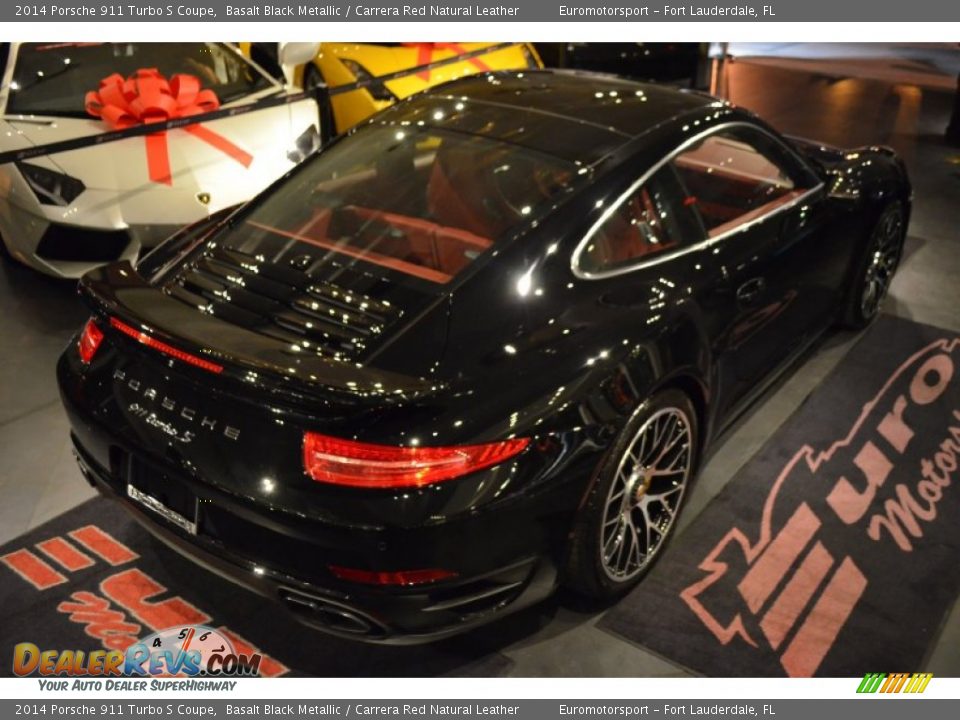 2014 Porsche 911 Turbo S Coupe Basalt Black Metallic / Carrera Red Natural Leather Photo #6