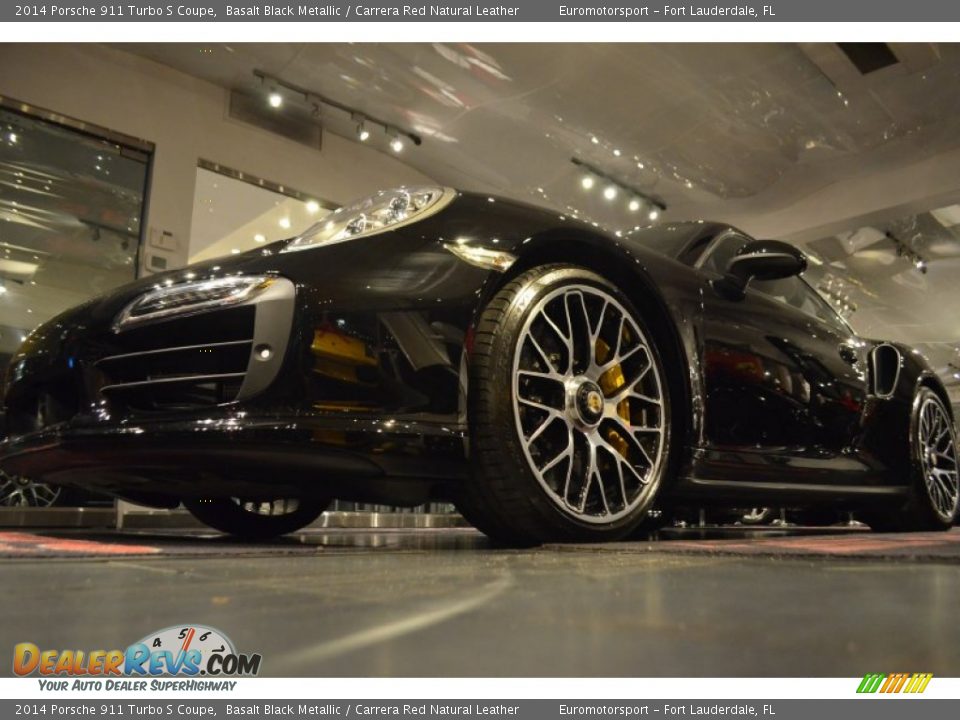 2014 Porsche 911 Turbo S Coupe Basalt Black Metallic / Carrera Red Natural Leather Photo #9