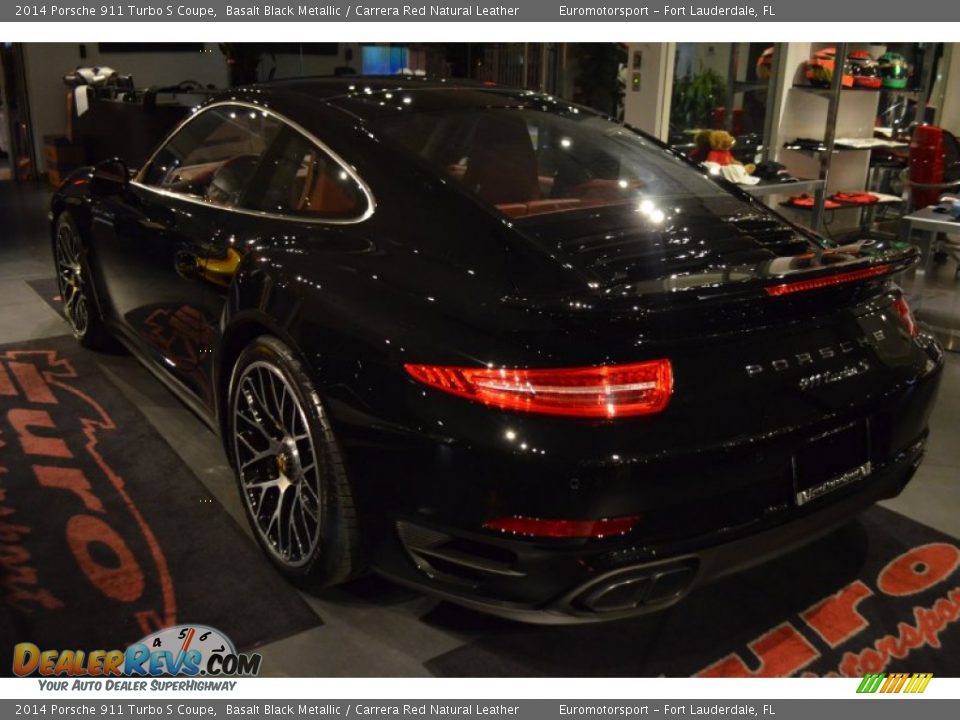2014 Porsche 911 Turbo S Coupe Basalt Black Metallic / Carrera Red Natural Leather Photo #10