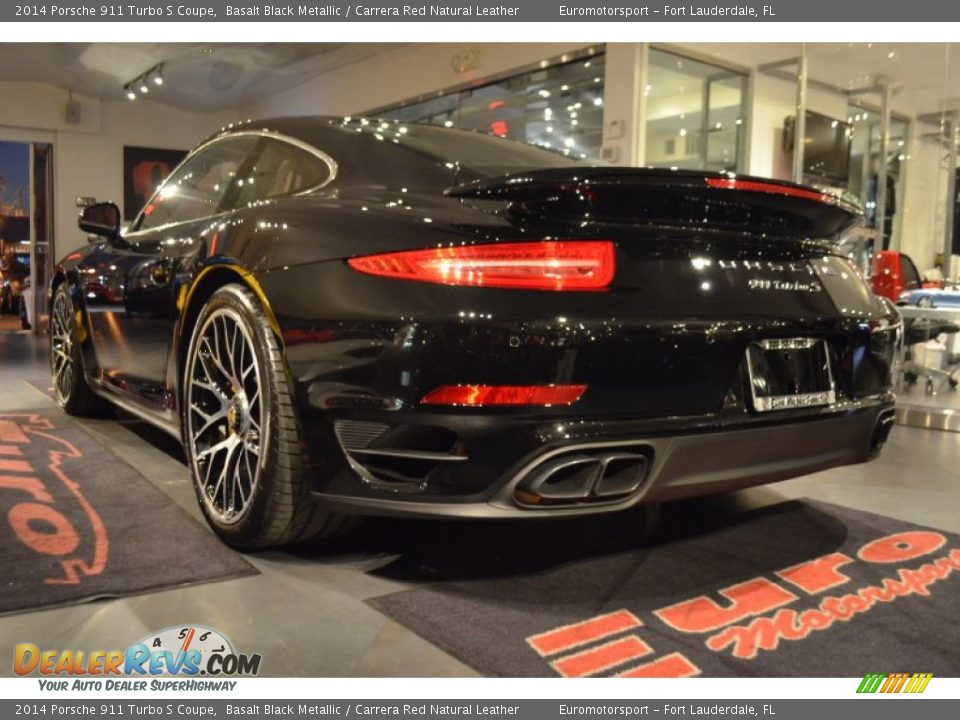 2014 Porsche 911 Turbo S Coupe Basalt Black Metallic / Carrera Red Natural Leather Photo #11