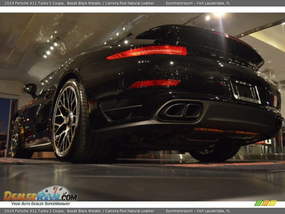 2014 Porsche 911 Turbo S Coupe Basalt Black Metallic / Carrera Red Natural Leather Photo #12