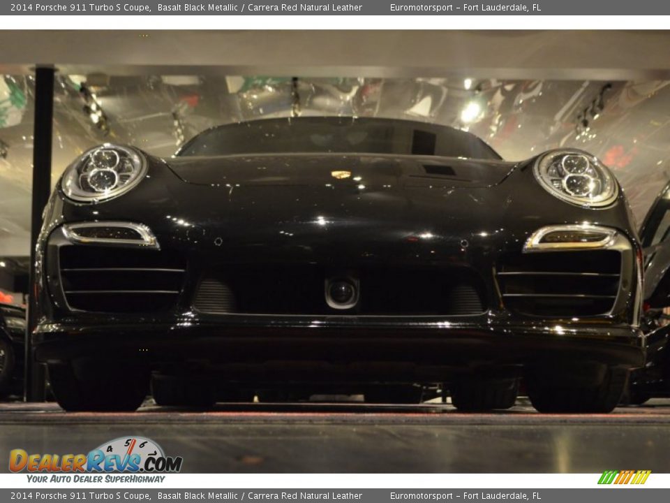 2014 Porsche 911 Turbo S Coupe Basalt Black Metallic / Carrera Red Natural Leather Photo #20