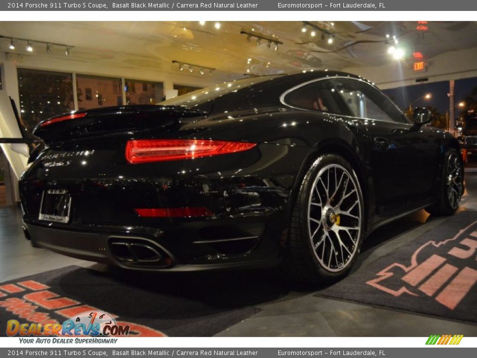 2014 Porsche 911 Turbo S Coupe Basalt Black Metallic / Carrera Red Natural Leather Photo #21