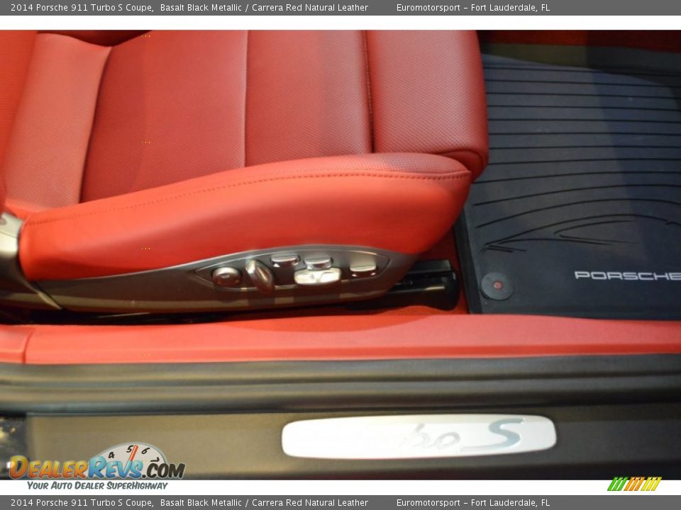 2014 Porsche 911 Turbo S Coupe Basalt Black Metallic / Carrera Red Natural Leather Photo #34