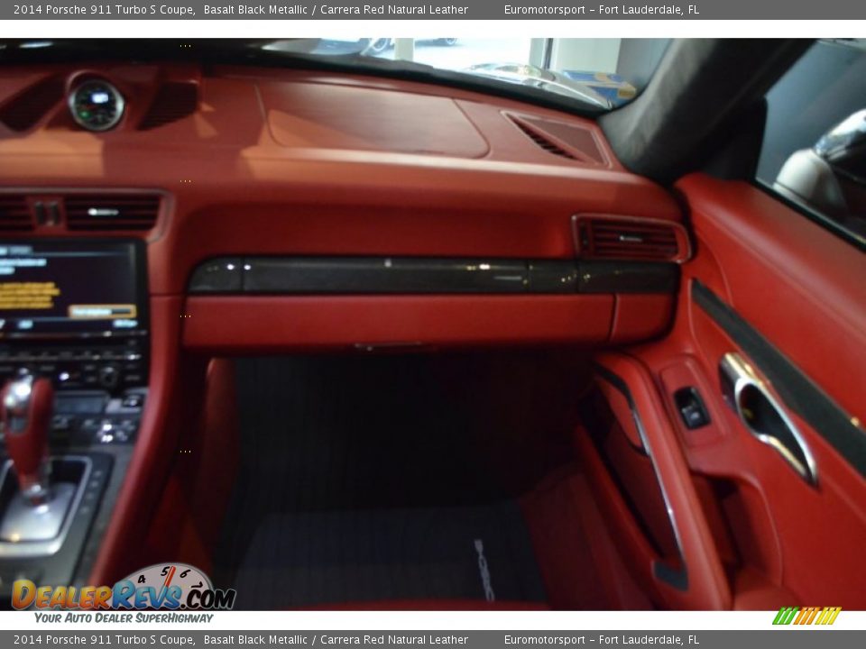 2014 Porsche 911 Turbo S Coupe Basalt Black Metallic / Carrera Red Natural Leather Photo #48