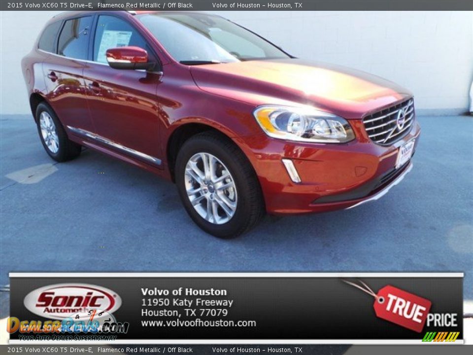 2015 Volvo XC60 T5 Drive-E Flamenco Red Metallic / Off Black Photo #1