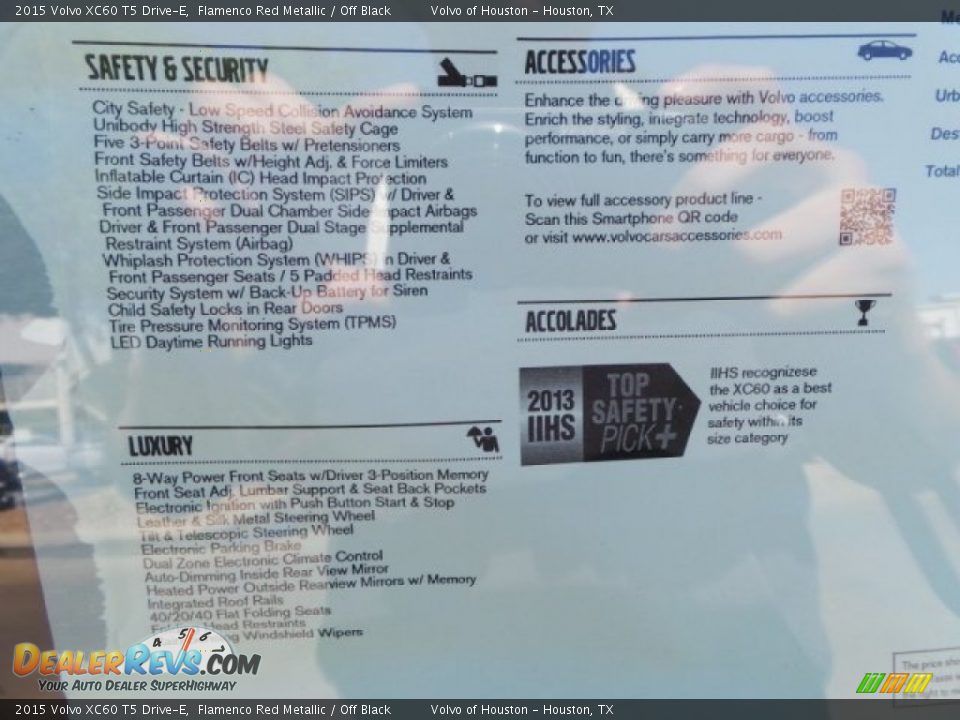 2015 Volvo XC60 T5 Drive-E Flamenco Red Metallic / Off Black Photo #34