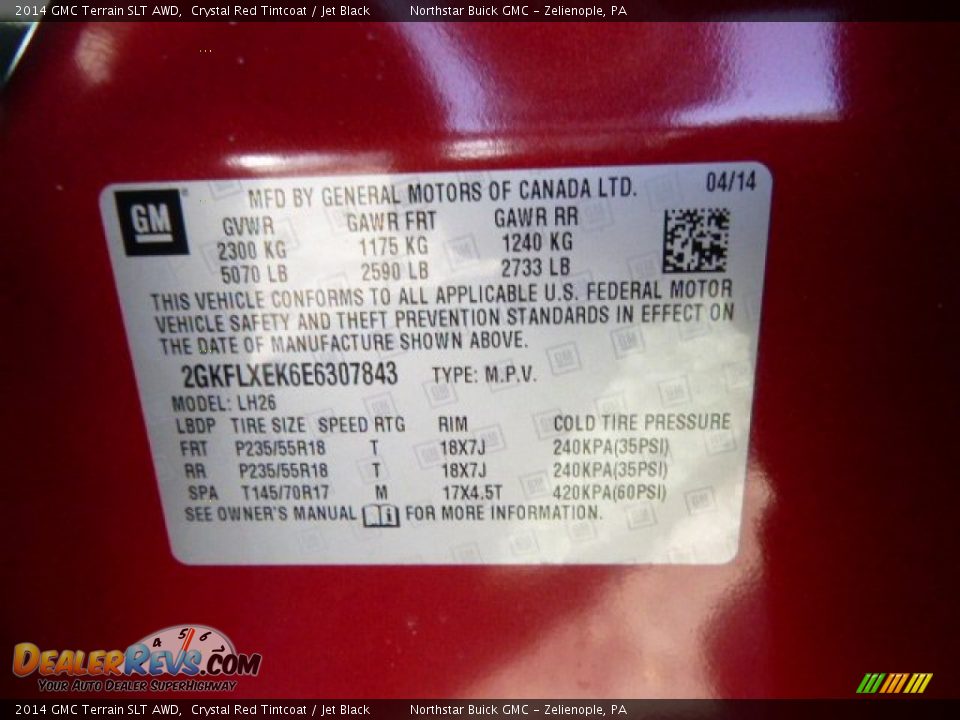 2014 GMC Terrain SLT AWD Crystal Red Tintcoat / Jet Black Photo #20