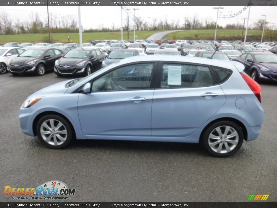 2012 Hyundai Accent SE 5 Door Clearwater Blue / Gray Photo #4