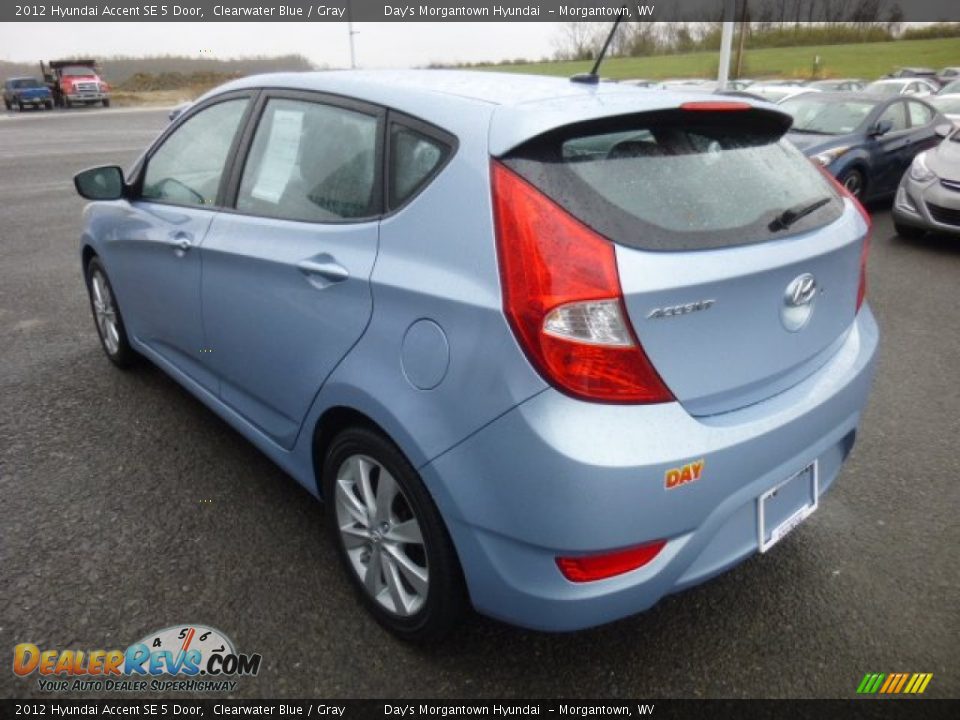 2012 Hyundai Accent SE 5 Door Clearwater Blue / Gray Photo #5