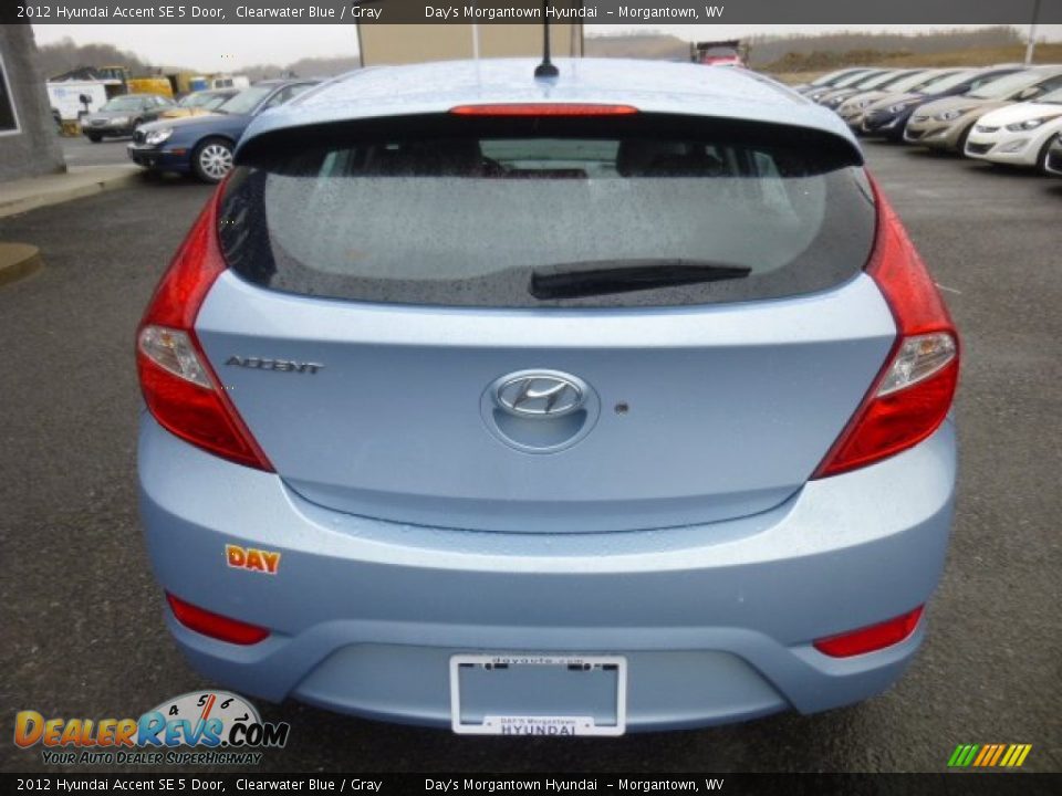 2012 Hyundai Accent SE 5 Door Clearwater Blue / Gray Photo #6