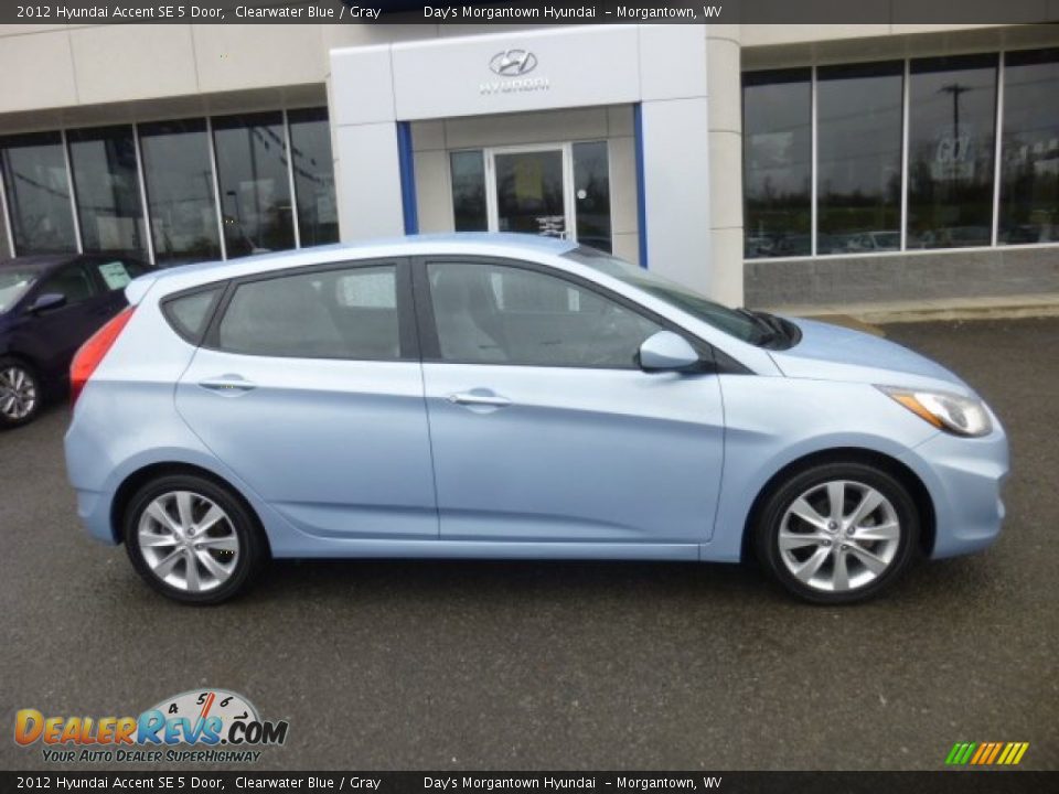 2012 Hyundai Accent SE 5 Door Clearwater Blue / Gray Photo #8