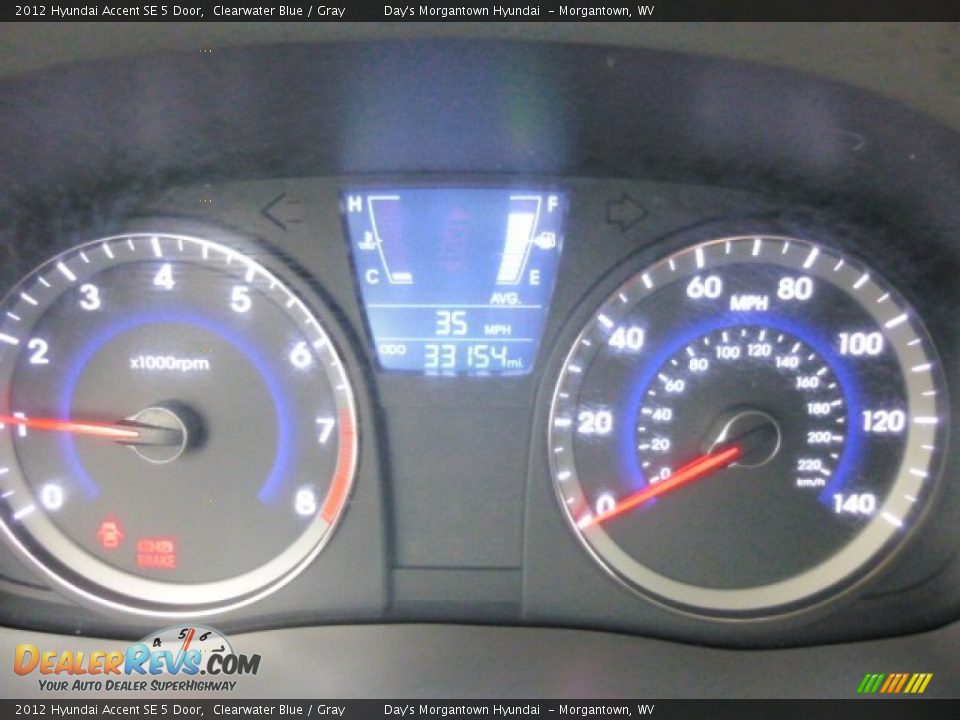 2012 Hyundai Accent SE 5 Door Clearwater Blue / Gray Photo #20