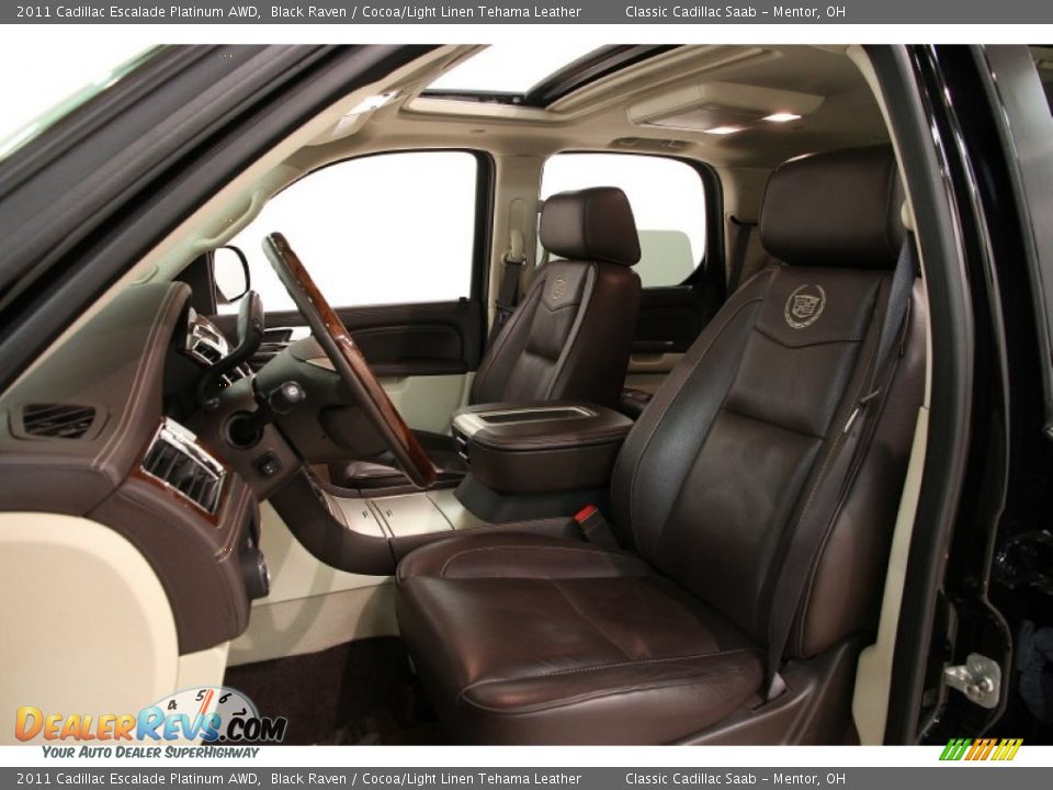 Cocoa/Light Linen Tehama Leather Interior - 2011 Cadillac Escalade Platinum AWD Photo #7