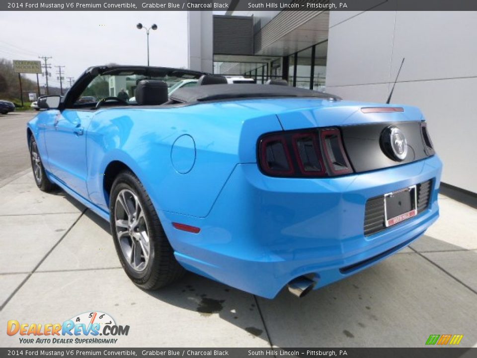 2014 Ford Mustang V6 Premium Convertible Grabber Blue / Charcoal Black Photo #3