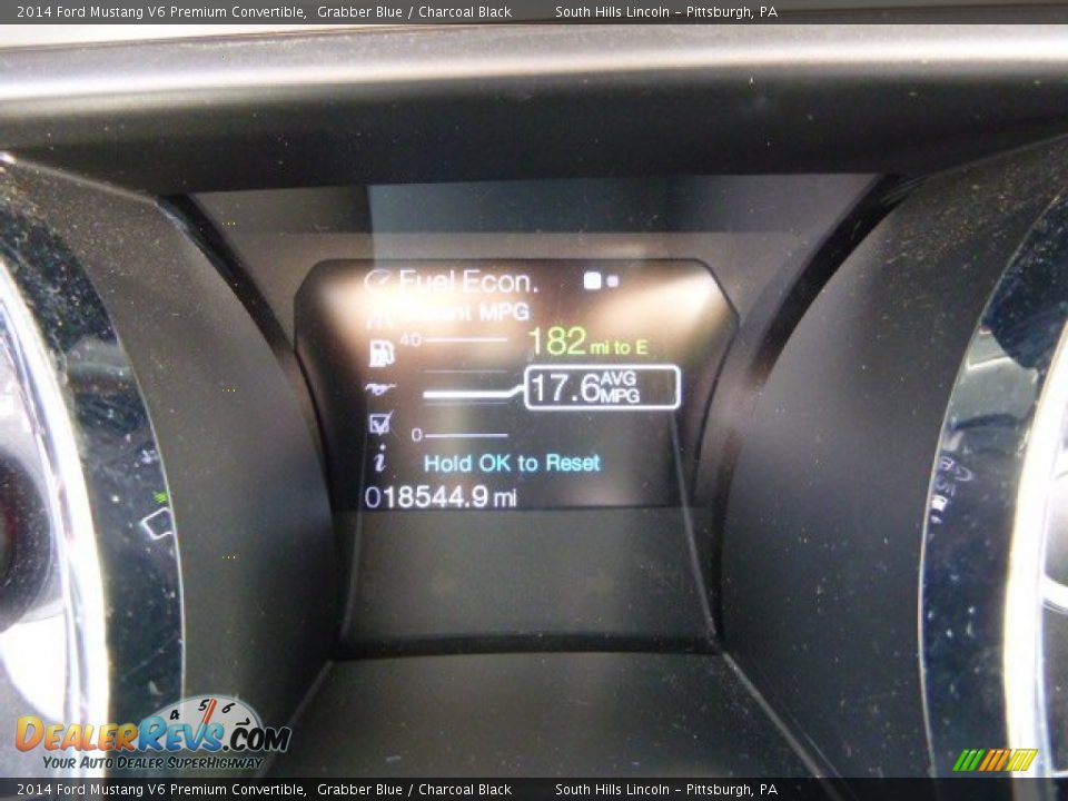 2014 Ford Mustang V6 Premium Convertible Grabber Blue / Charcoal Black Photo #24