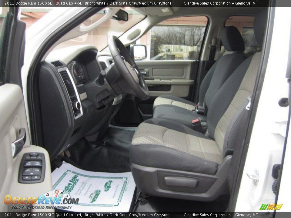 2011 Dodge Ram 1500 SLT Quad Cab 4x4 Bright White / Dark Slate Gray/Medium Graystone Photo #5