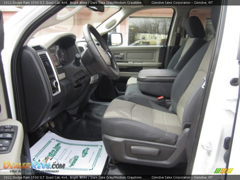 2011 Dodge Ram 1500 SLT Quad Cab 4x4 Bright White / Dark Slate Gray/Medium Graystone Photo #6