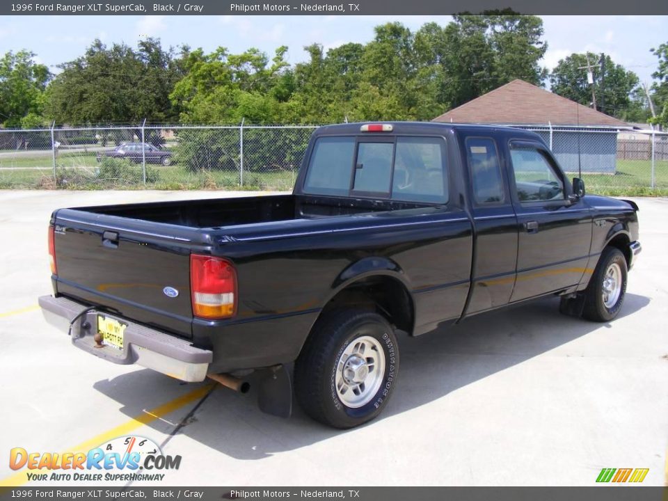 1996 Ford Ranger XLT SuperCab Black / Gray Photo #3