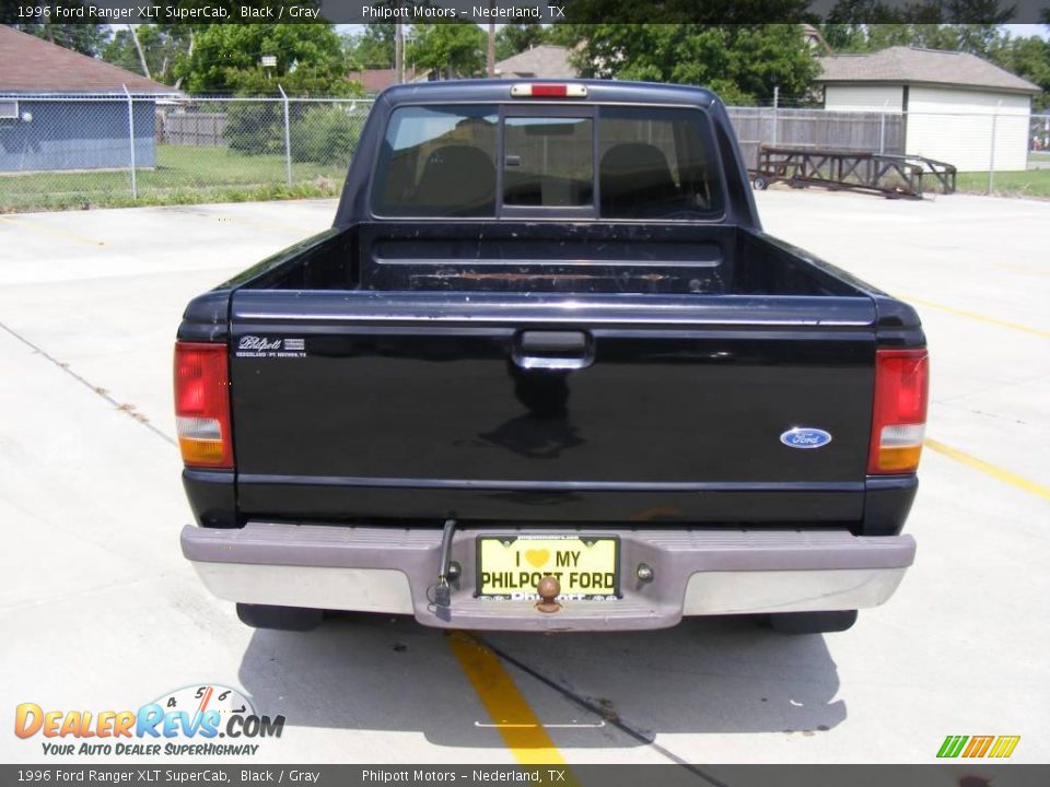 1996 Ford Ranger XLT SuperCab Black / Gray Photo #4