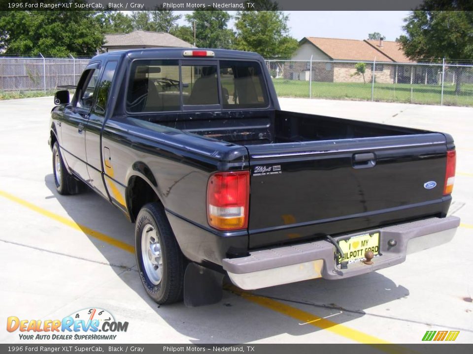 1996 Ford Ranger XLT SuperCab Black / Gray Photo #5