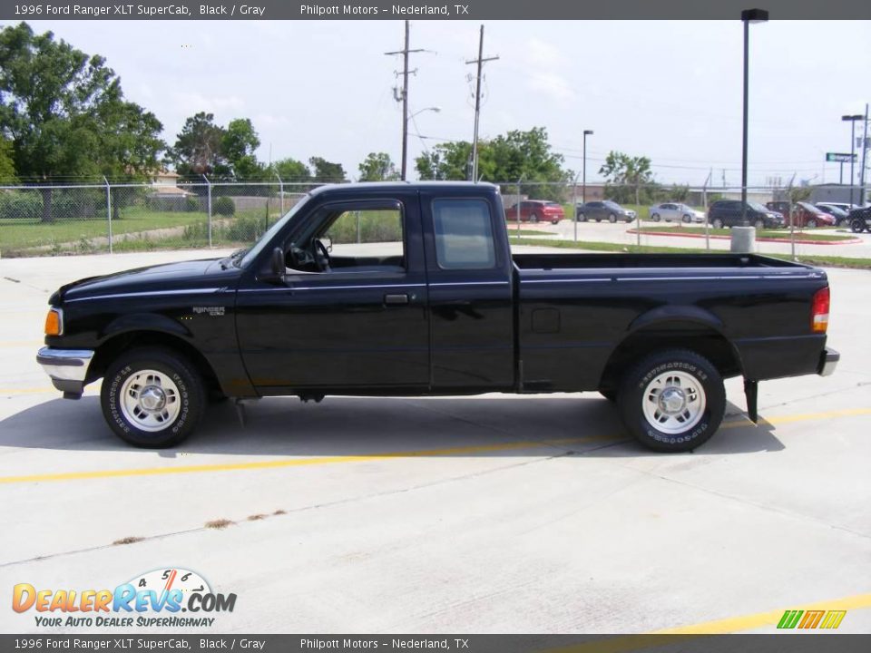 1996 Ford Ranger XLT SuperCab Black / Gray Photo #6