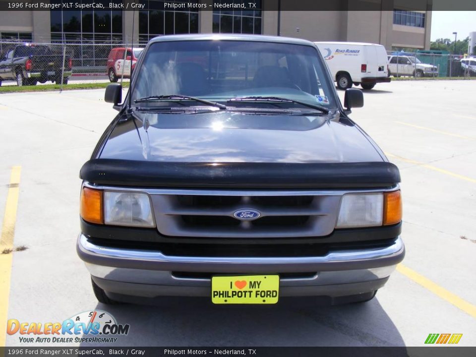 1996 Ford Ranger XLT SuperCab Black / Gray Photo #8