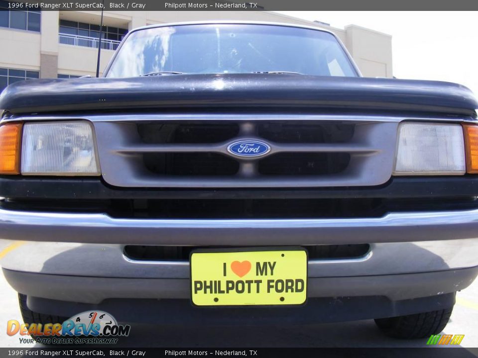 1996 Ford Ranger XLT SuperCab Black / Gray Photo #11