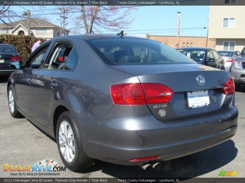 2011 Volkswagen Jetta SE Sedan Platinum Gray Metallic / Titan Black Photo #4
