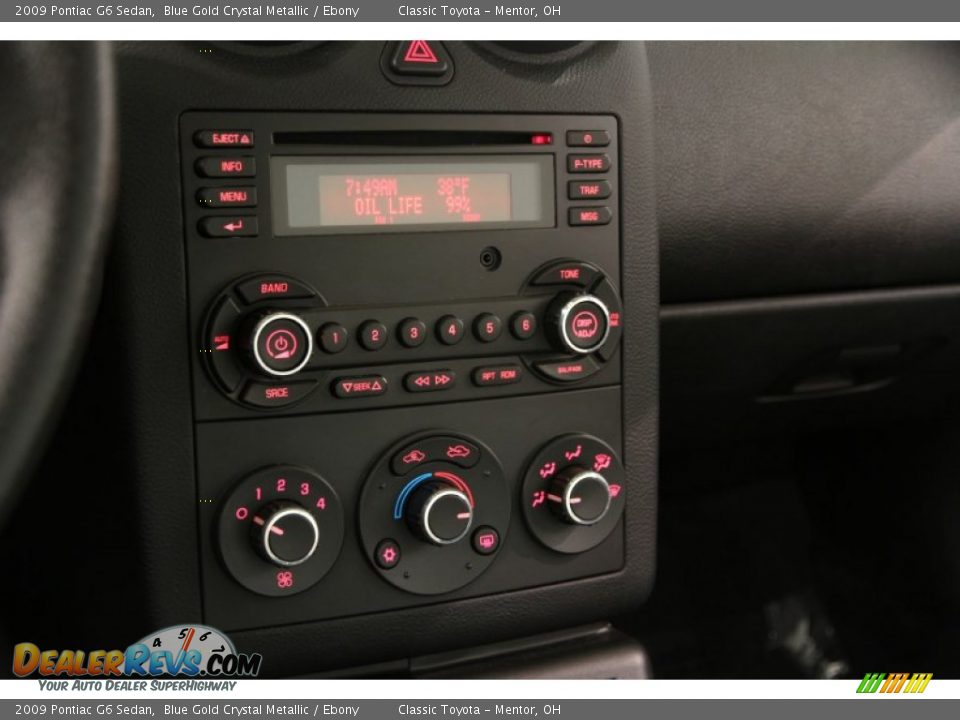 2009 Pontiac G6 Sedan Blue Gold Crystal Metallic / Ebony Photo #9