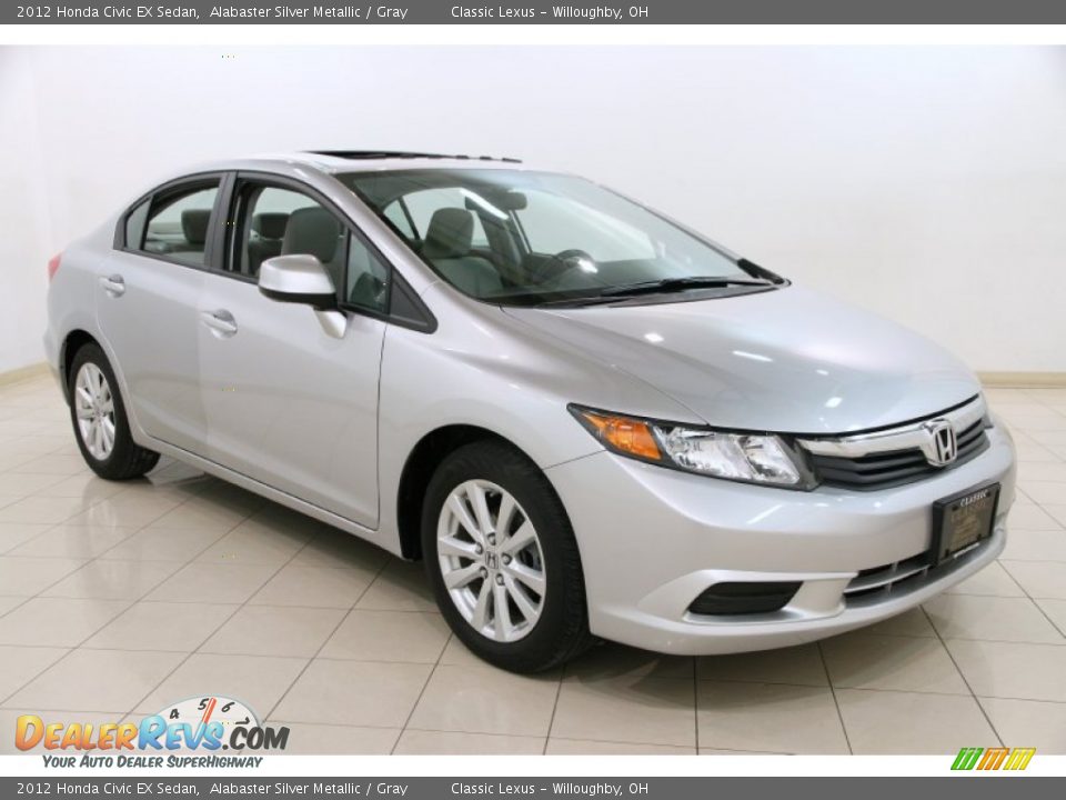 2012 Honda Civic EX Sedan Alabaster Silver Metallic / Gray Photo #1