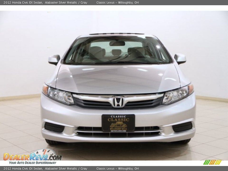 2012 Honda Civic EX Sedan Alabaster Silver Metallic / Gray Photo #2