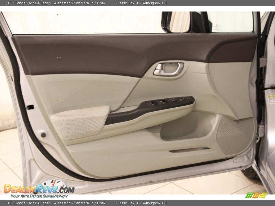 2012 Honda Civic EX Sedan Alabaster Silver Metallic / Gray Photo #4