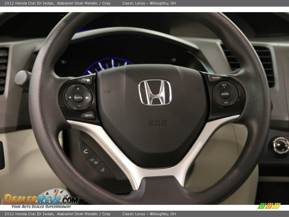 2012 Honda Civic EX Sedan Alabaster Silver Metallic / Gray Photo #8