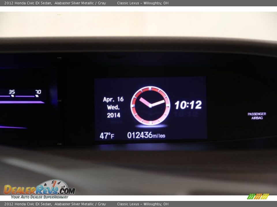 2012 Honda Civic EX Sedan Alabaster Silver Metallic / Gray Photo #11