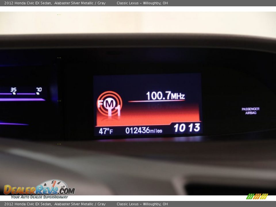 2012 Honda Civic EX Sedan Alabaster Silver Metallic / Gray Photo #12