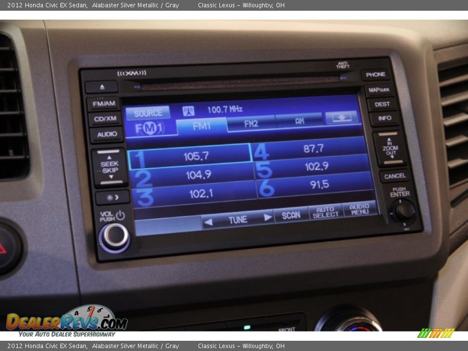 2012 Honda Civic EX Sedan Alabaster Silver Metallic / Gray Photo #17