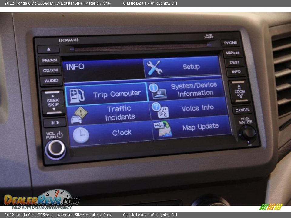 2012 Honda Civic EX Sedan Alabaster Silver Metallic / Gray Photo #22