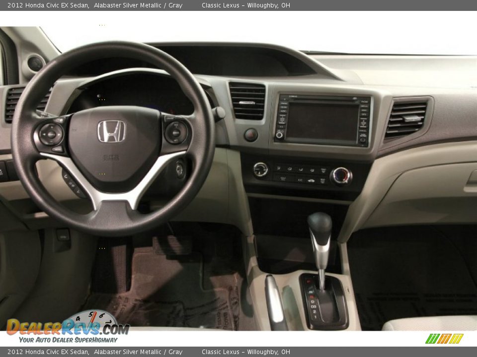 2012 Honda Civic EX Sedan Alabaster Silver Metallic / Gray Photo #30
